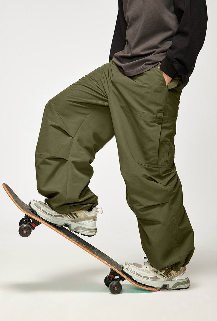 Wide Leg Paratrooper Pants - VONVEX