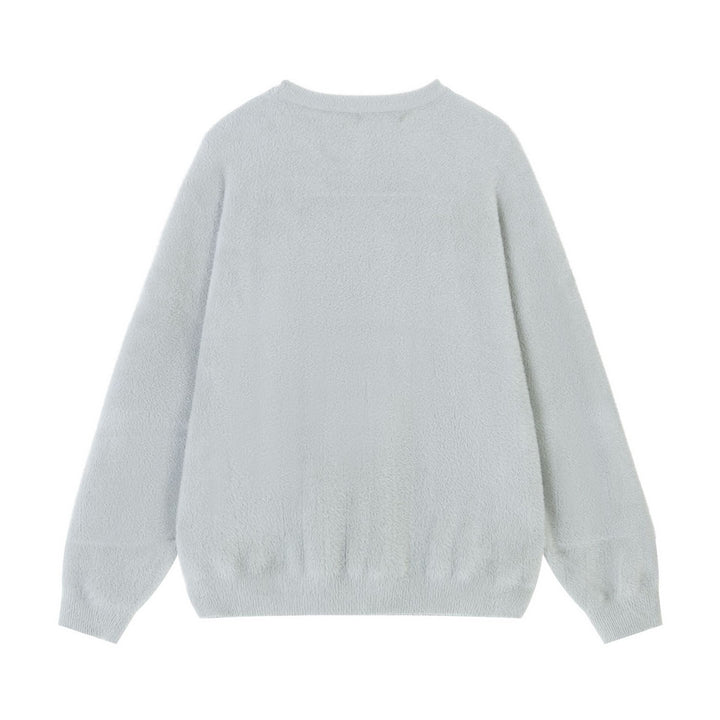 Dating App Soft Waxy Knitted Sweater     - VONVEX