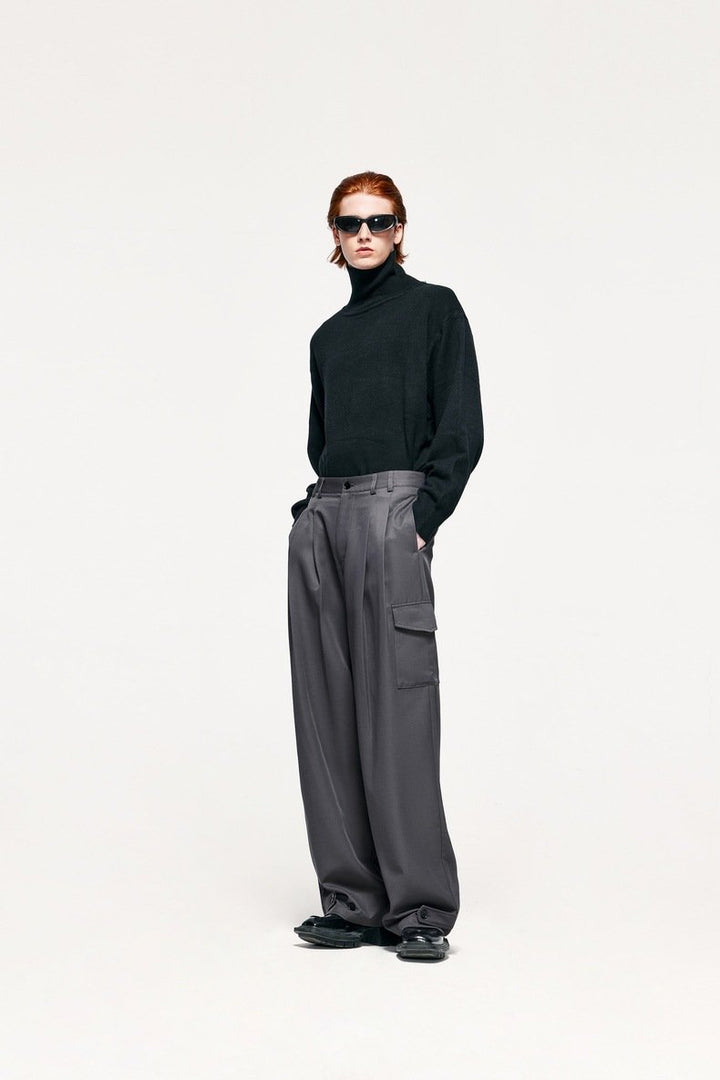 Double Pleated Outdoor Suit Trousers - VONVEX