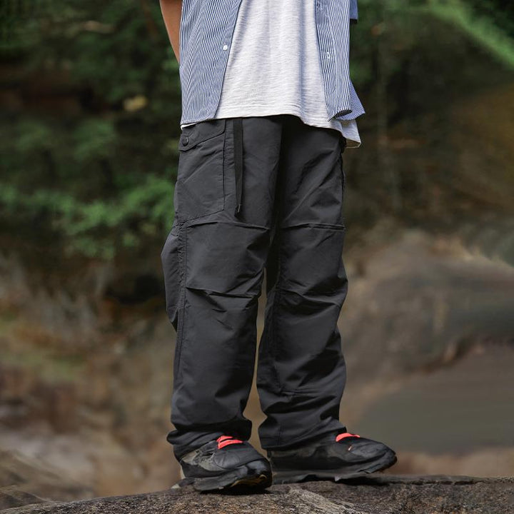 Oversized Pleated Cargo Pants     - VONVEX