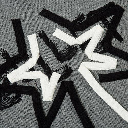 Y2K Shining Ripped Star Sweater     - VONVEX