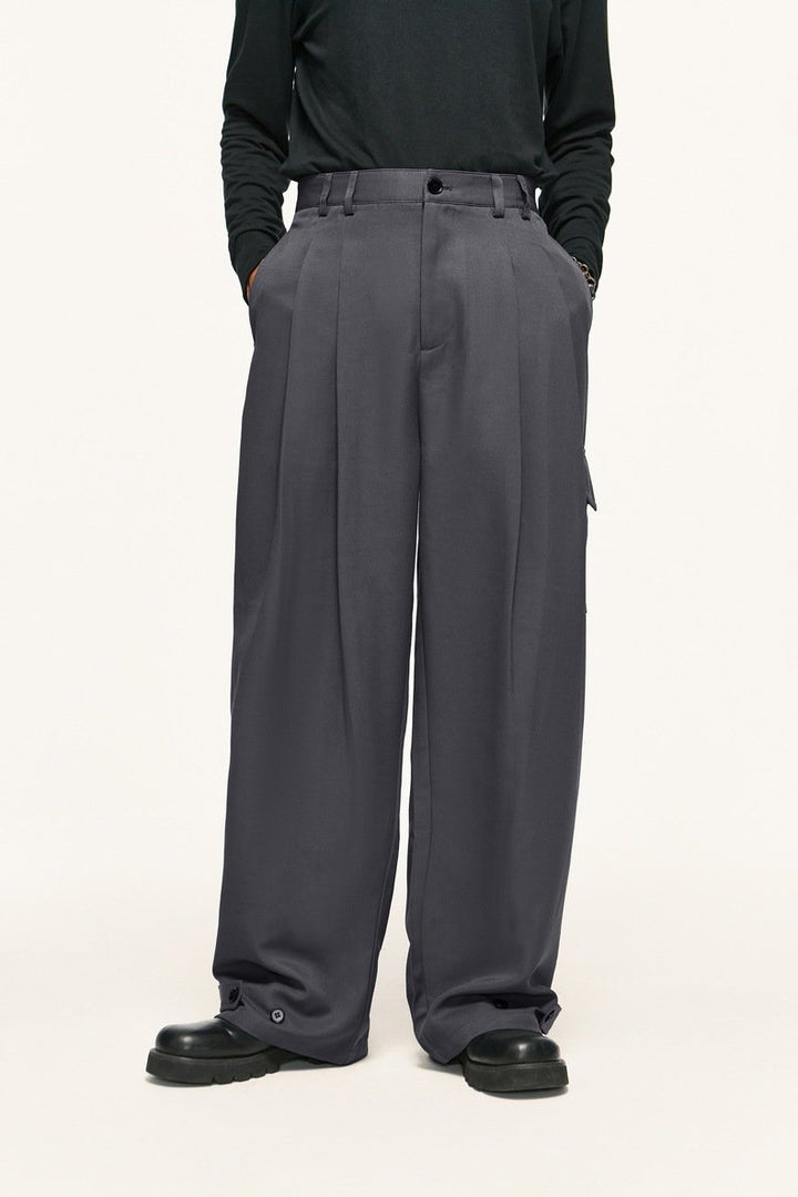 Double Pleated Outdoor Suit Trousers - VONVEX