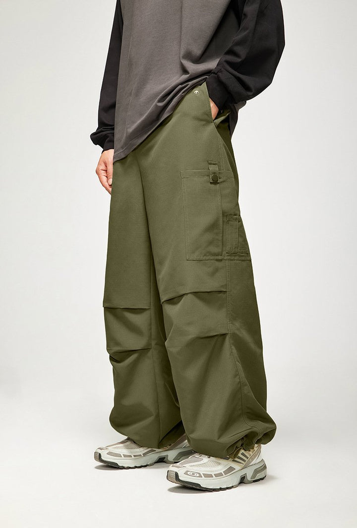 Wide Leg Paratrooper Pants - VONVEX