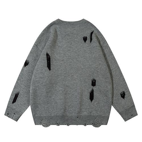 Y2K Shining Ripped Star Sweater     - VONVEX