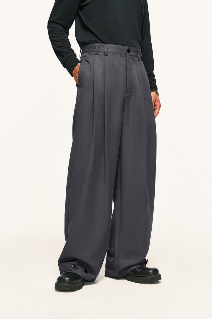 Double Pleated Outdoor Suit Trousers - VONVEX