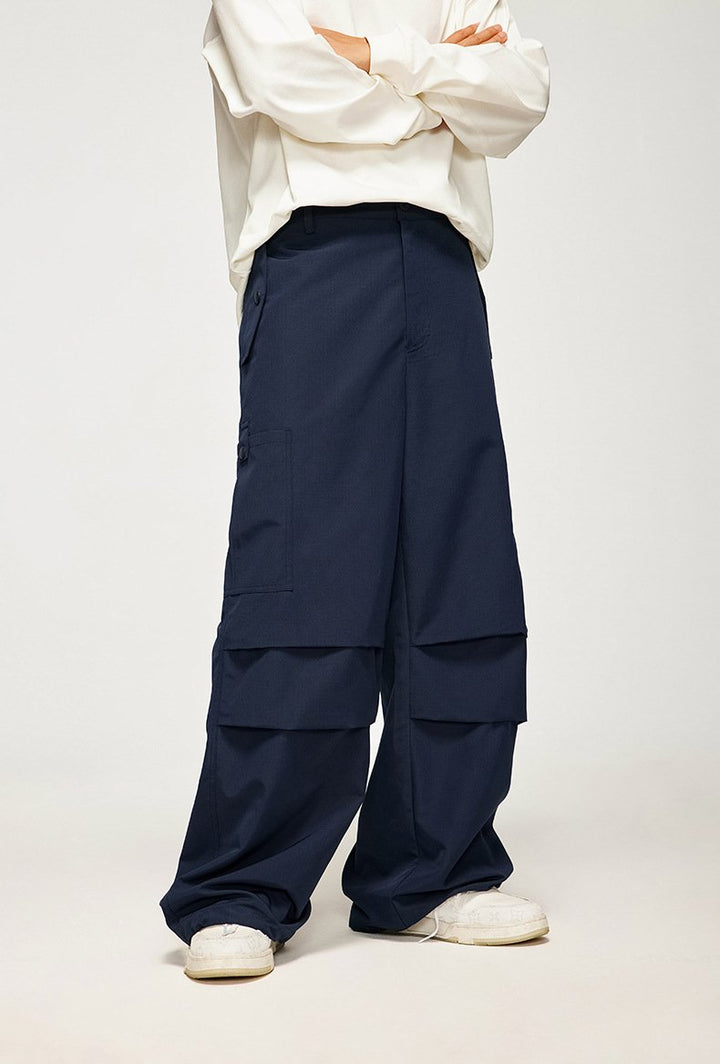 Wide Leg Paratrooper Pants - VONVEX