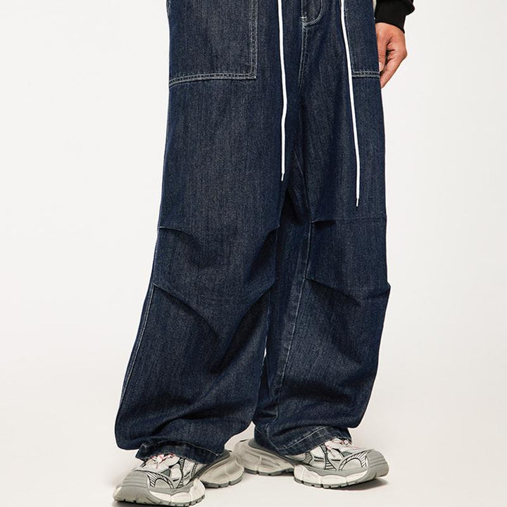 Loose Wide Leg Straight Jeans - VONVEX