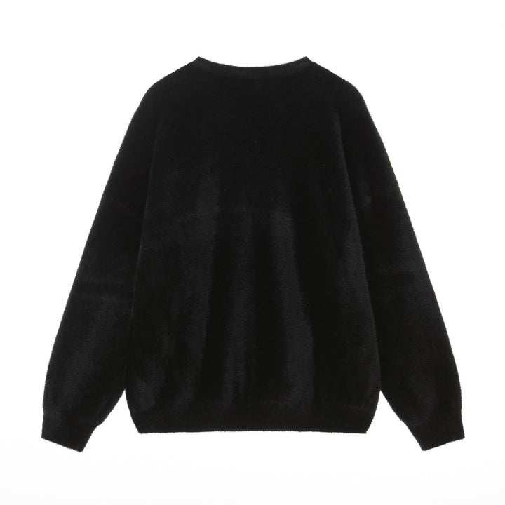 Dating App Soft Waxy Knitted Sweater     - VONVEX