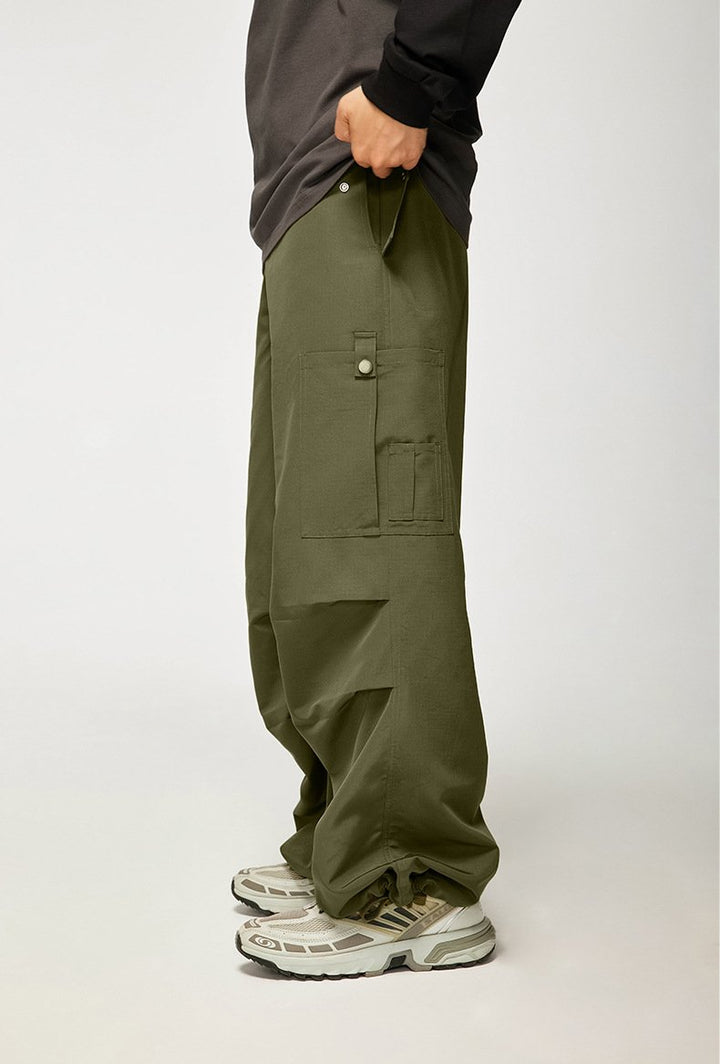 Wide Leg Paratrooper Pants - VONVEX