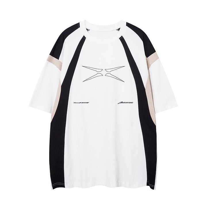 Y2k Double Colored Oversized Jersey  White S  - VONVEX