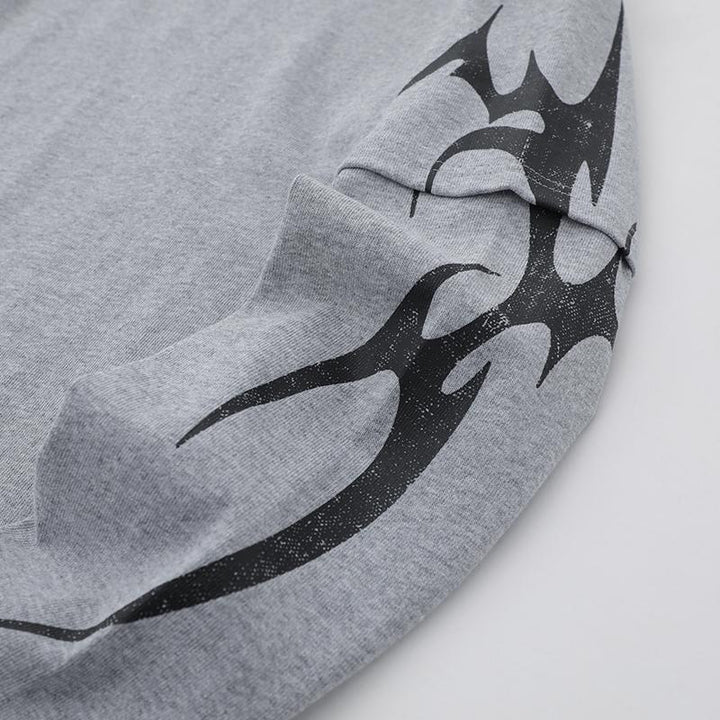 Side Flame Oversized T-shirt     - VONVEX