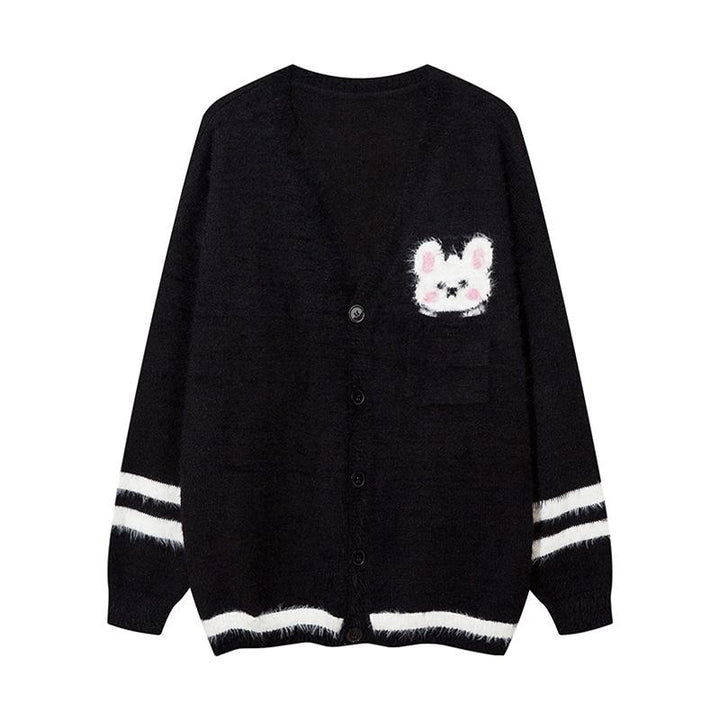 Y2K Rabbit Cardigan  Black M  - VONVEX