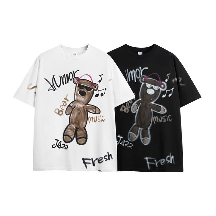 Teddy Teddy Bear Loose T-Shirt     - VONVEX