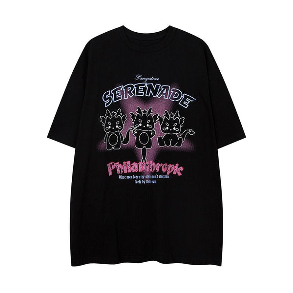 Serenade Loose T-shirt  Black S  - VONVEX