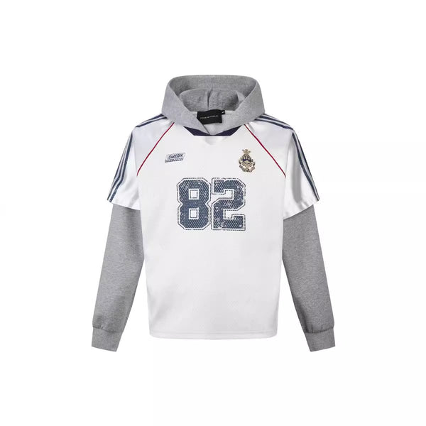 Two-peice Sports Hoodie  White M  - VONVEX