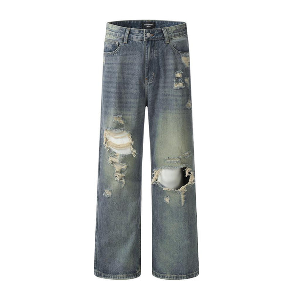 Wasteland Ripped Distressed Jeans  Blue S  - VONVEX