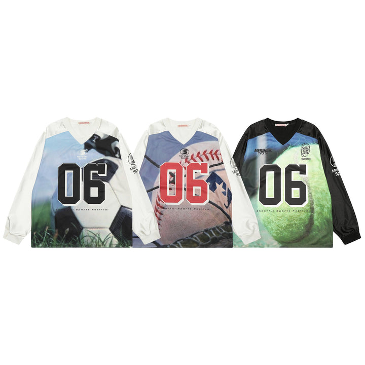 High Street Sports Jersey Sweater     - VONVEX