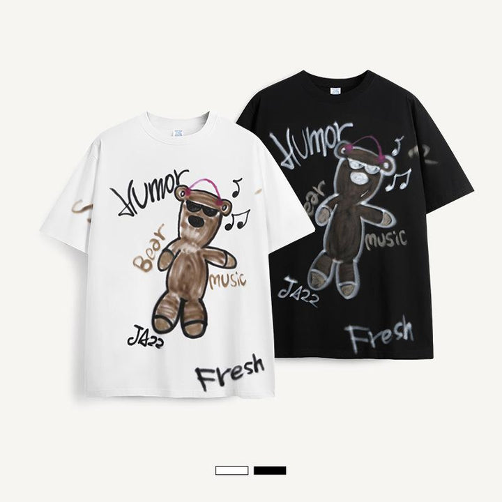 Teddy Teddy Bear Loose T-Shirt     - VONVEX