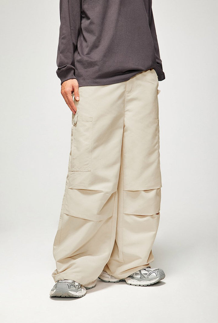 Wide Leg Paratrooper Pants - VONVEX