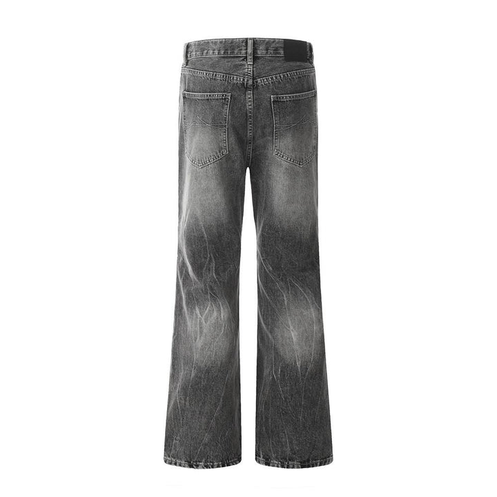 Loose Semi Creased Jeans     - VONVEX