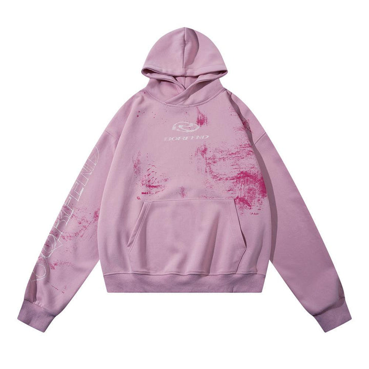 Splashed Ink Colorful Hoodie  Pink S  - VONVEX