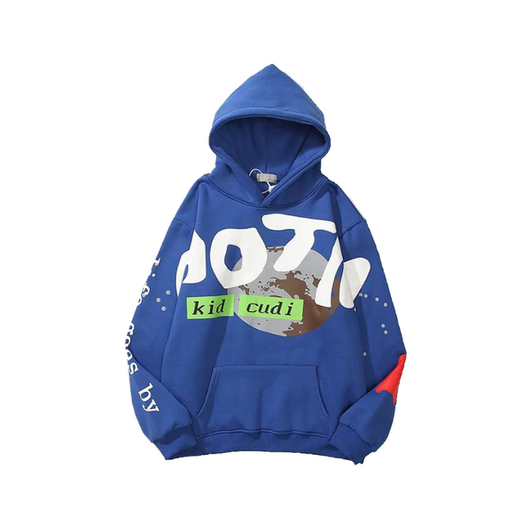 Kid Cudi Letter Foam Fleece Hoodie     - VONVEX