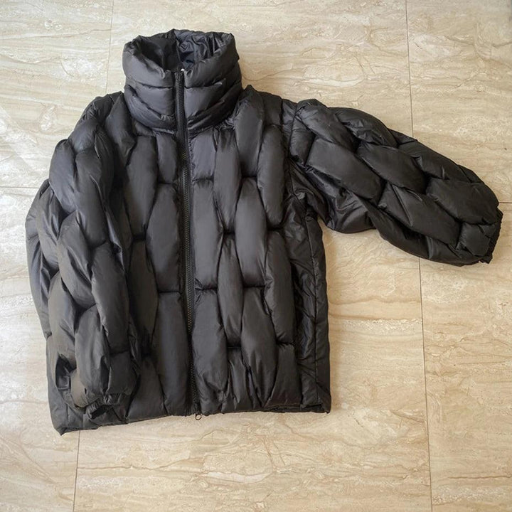 Luxury Square Weave Jacket  Black S  - VONVEX