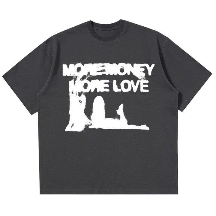 "MORE MONEY MORE LOVE" Y2K Oversized T-Shirt - VONVEX