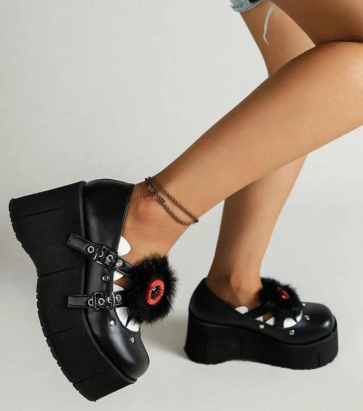 Nightfall Mary Jane Wedges shoes    - VONVEX