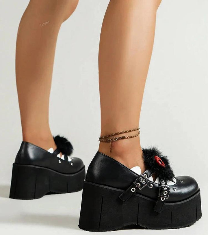 Nightfall Mary Jane Wedges shoes    - VONVEX