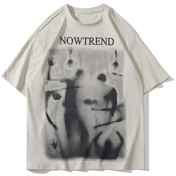 NOWTREND Ghost Oversized T-shirt  Khaki M  - VONVEX