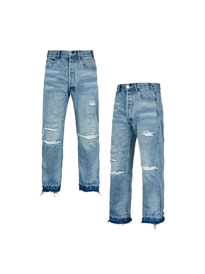 Y2K Ripped Denim Jean     - VONVEX