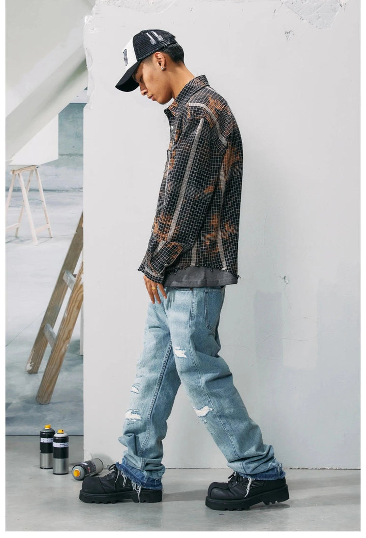 Y2K Ripped Denim Jean     - VONVEX