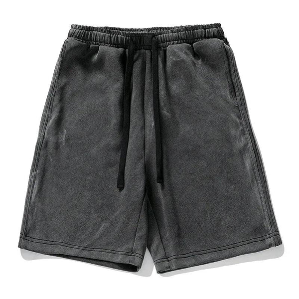 Retro Washed Knit Casual Short  Black M  - VONVEX