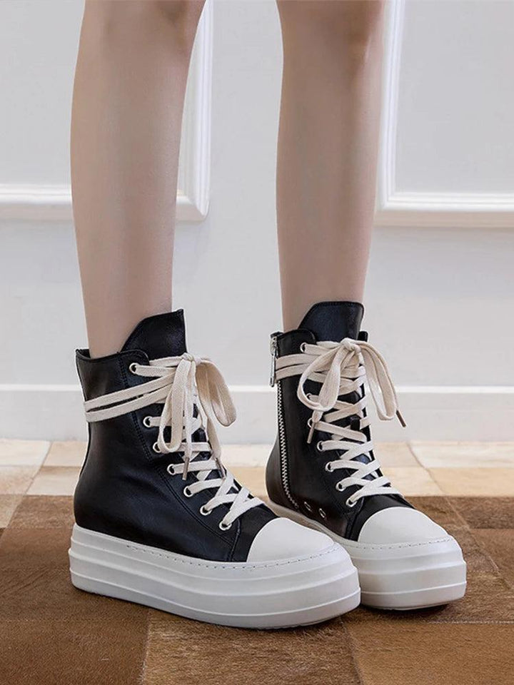 RICK OWENS Bumper Leather sneakers     - VONVEX