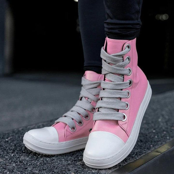 RICK OWENS High Top Sneakers  Pink 36  - VONVEX