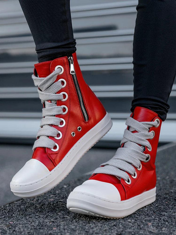 RICK OWENS High Top Sneakers  Red 36  - VONVEX