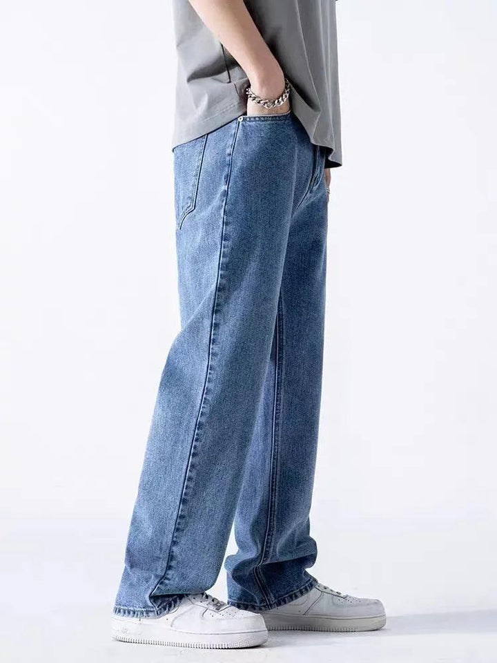 Straight Jeans Denim Pants     - VONVEX