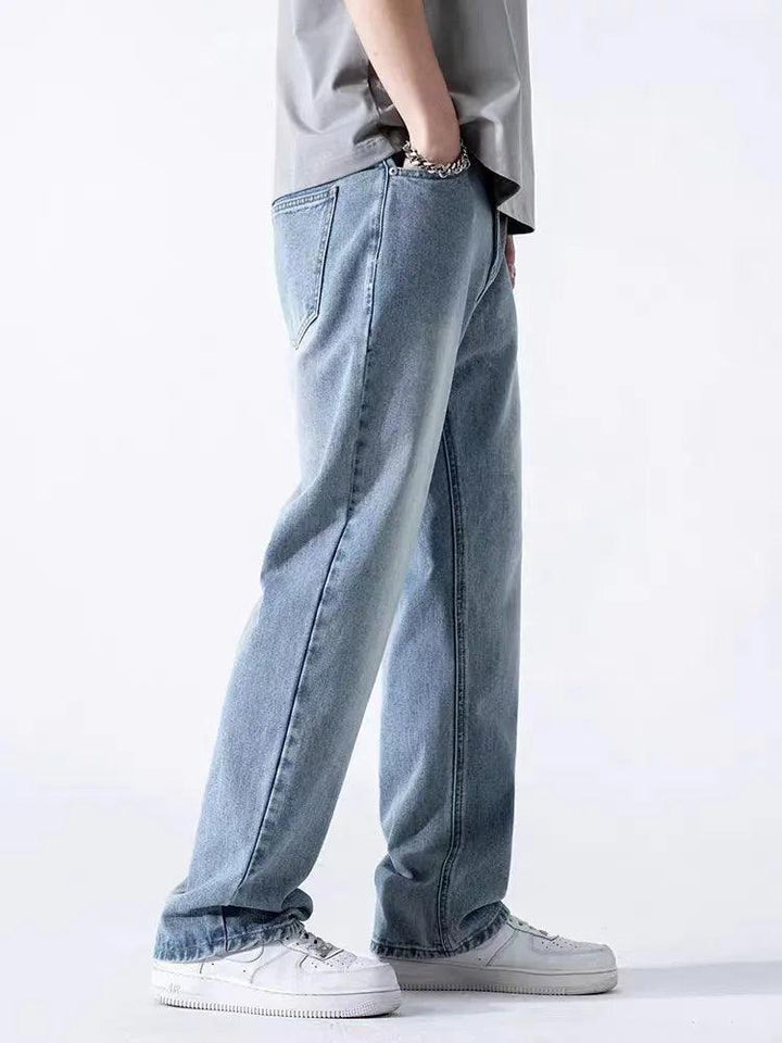 Straight Jeans Denim Pants     - VONVEX