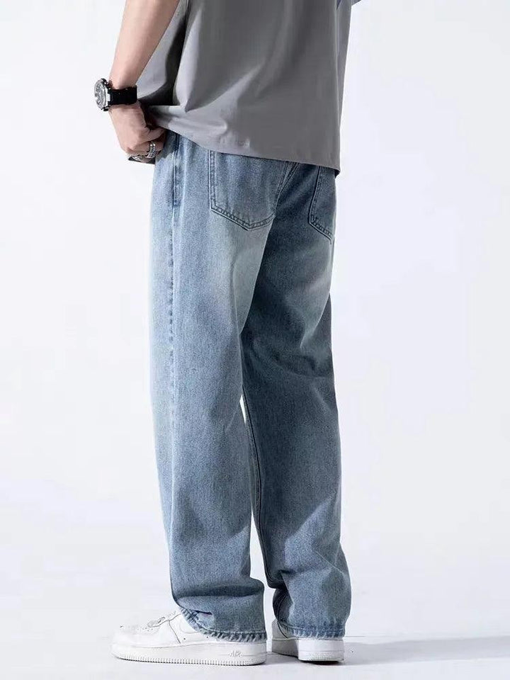 Straight Jeans Denim Pants     - VONVEX