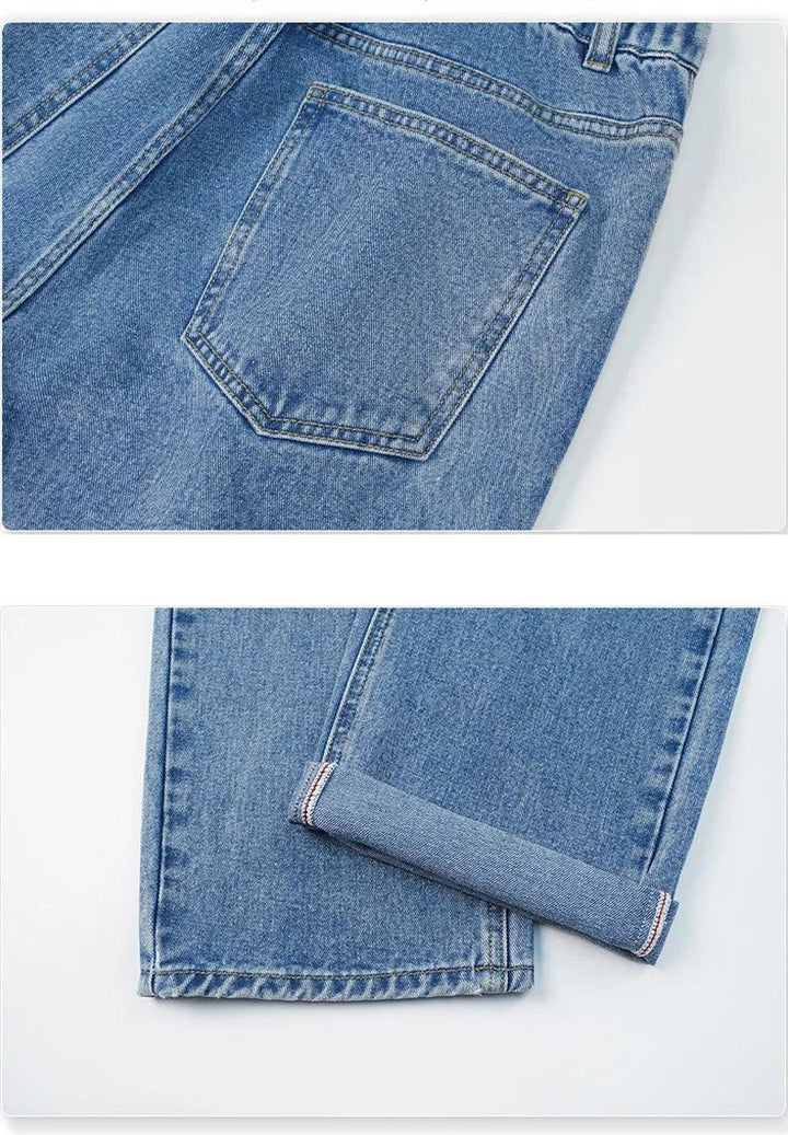 Straight Jeans Denim Pants     - VONVEX