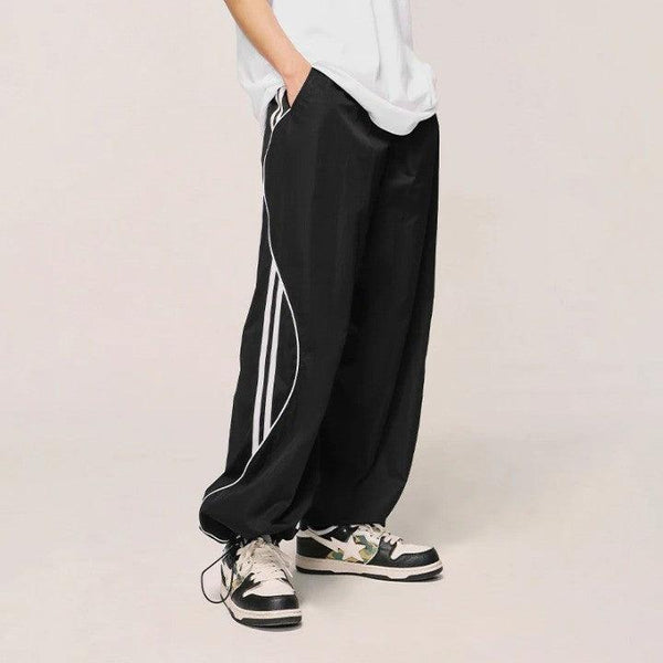 Striped Side Wide Leg Pant     - VONVEX