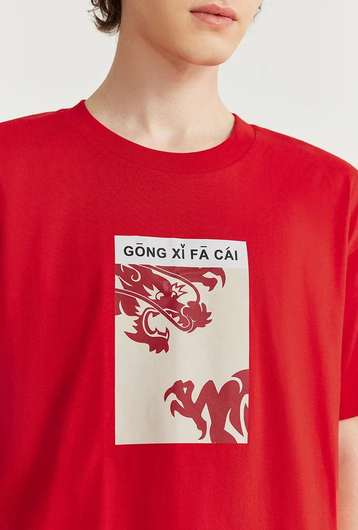 The Red Dragon Print T-Shirt - VONVEX