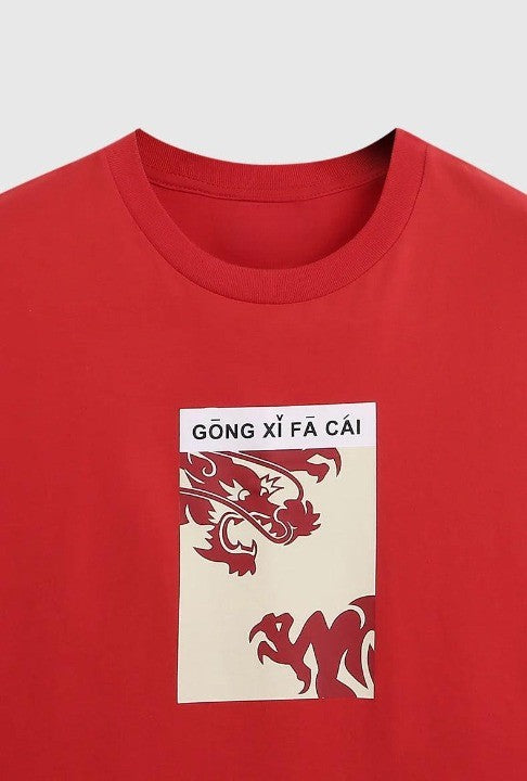 The Red Dragon Print T-Shirt - VONVEX