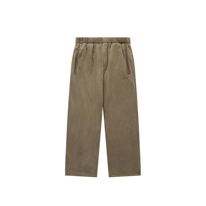 Thick Fleece Straight Leg Pant  Dark Khaki S  - VONVEX