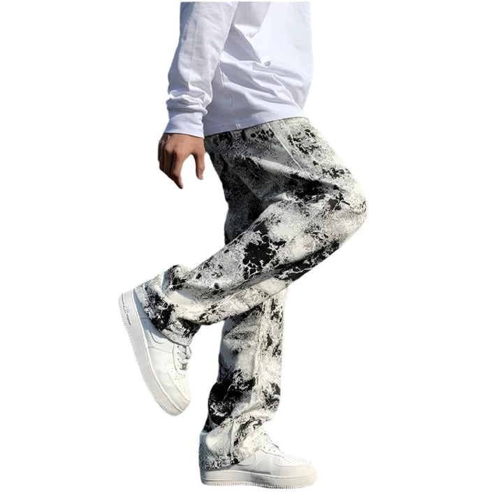 Unique Y2K Print Jeans     - VONVEX