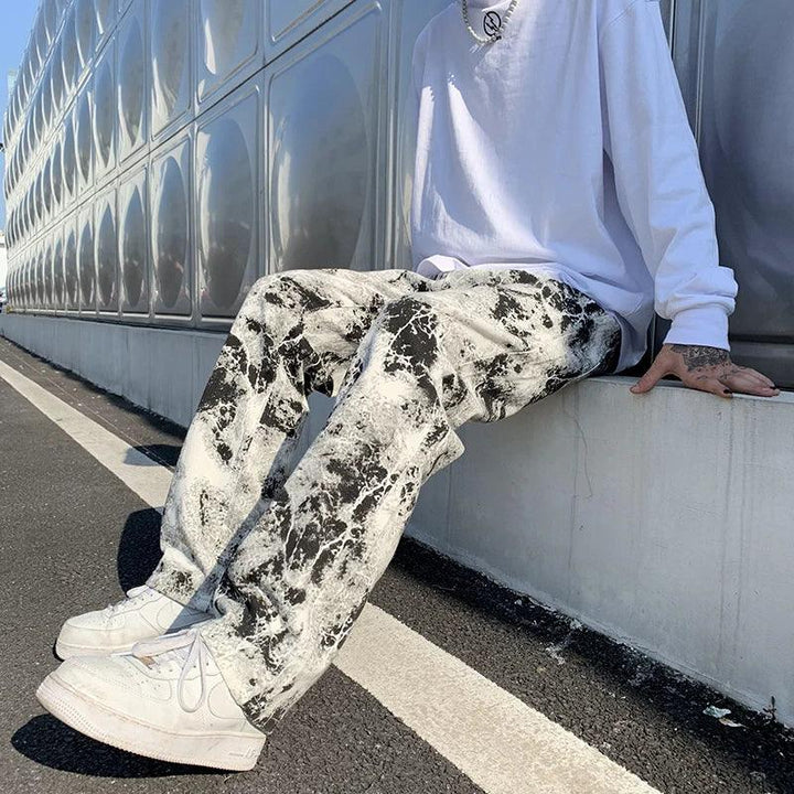 Unique Y2K Print Jeans     - VONVEX