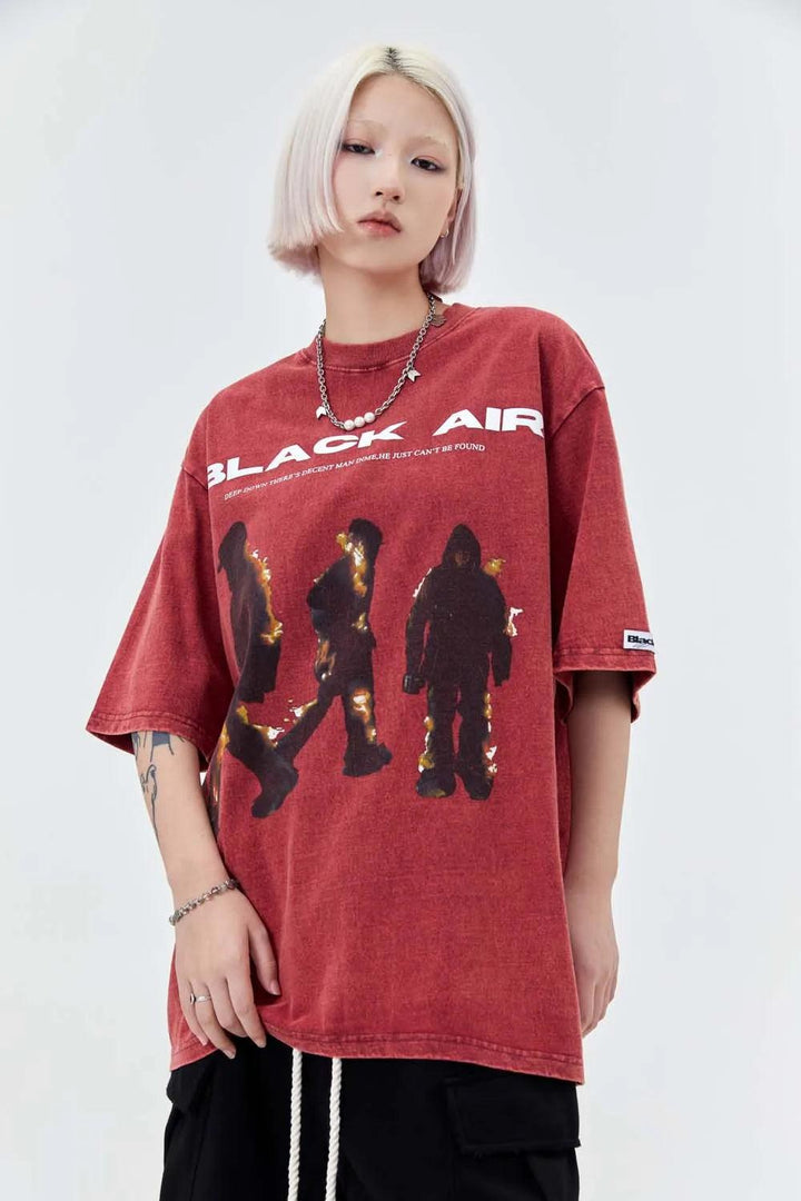 Vintage BLACK AIR Flame T-Shirt     - VONVEX