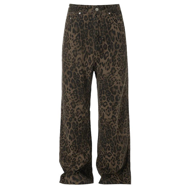 Vintage Leopard Retro Denim Jean     - VONVEX