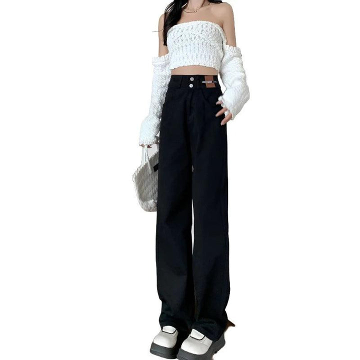 Winter Warm Fleece Denim Wide-Leg Jeans     - VONVEX